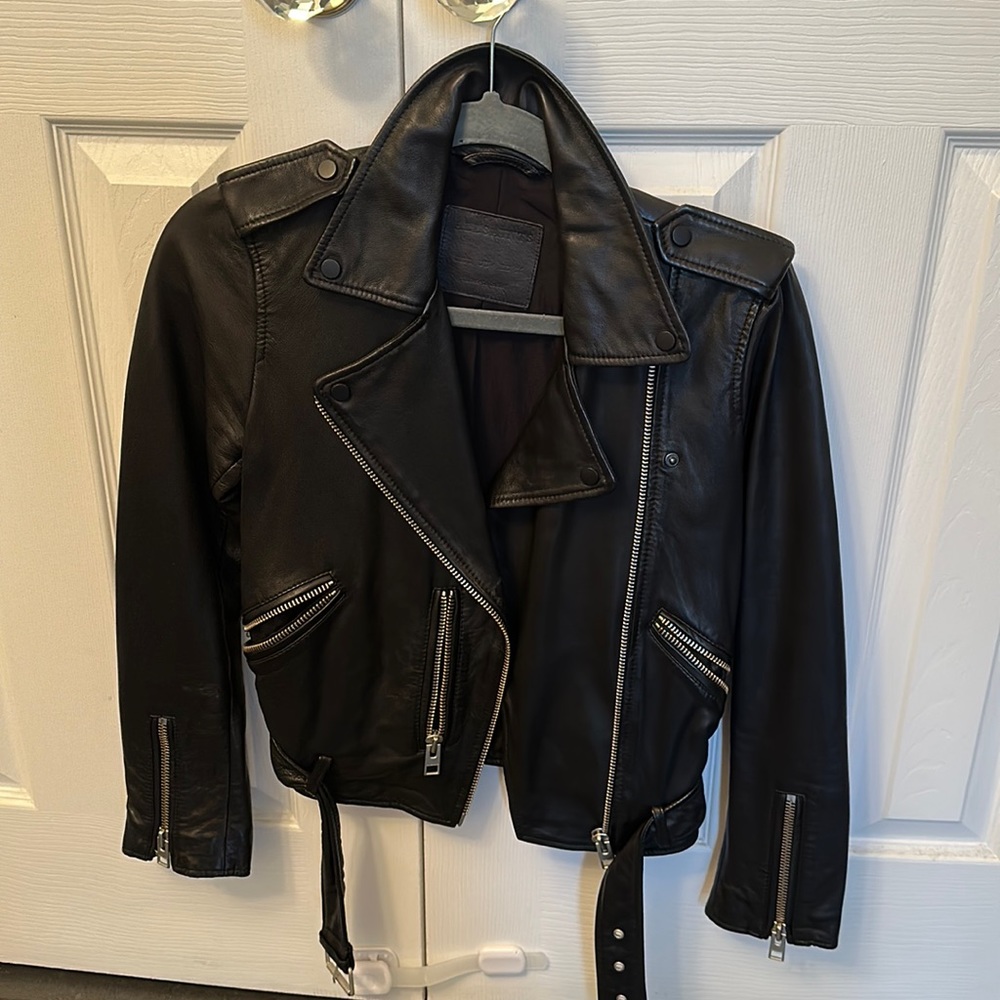 All saints leather jacket black allsaints leather jacket